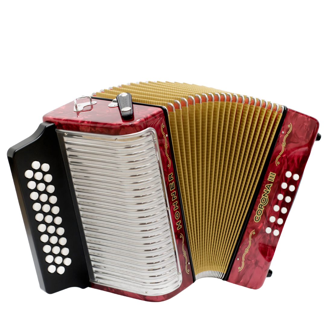 ACORDEON HOHNER CORONA III ADG ROJO