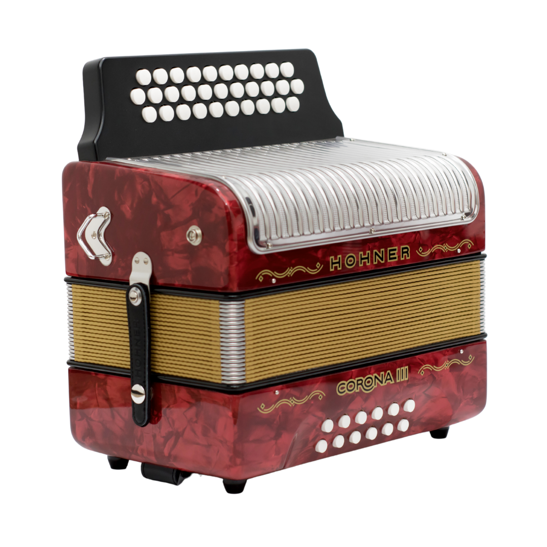 ACORDEON HOHNER CORONA III ADG ROJO