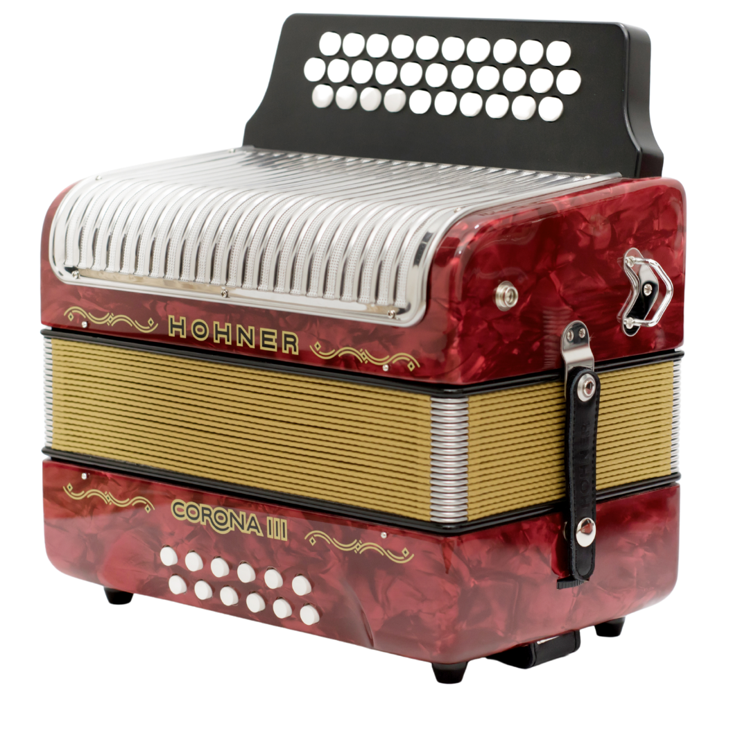 ACORDEON HOHNER CORONA III ADG ROJO