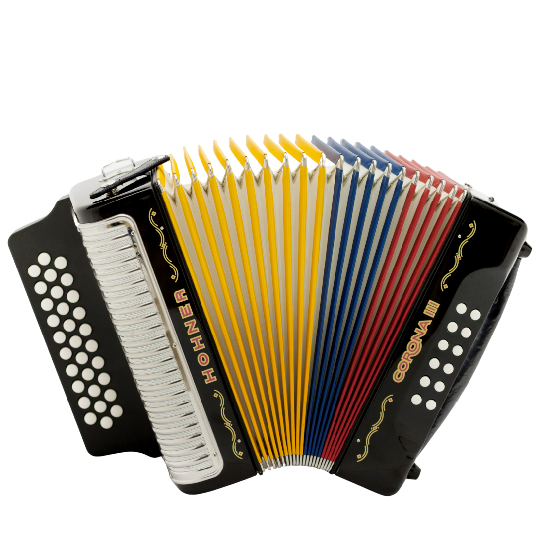 ACORDEON HOHNER CORONA III BESAS NEGRO TRICOLOR
