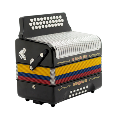 ACORDEON HOHNER CORONA III BESAS NEGRO TRICOLOR