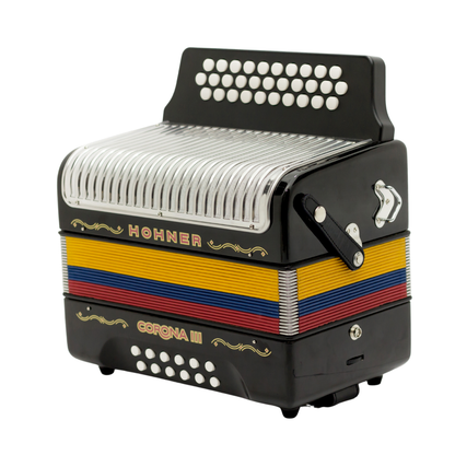 ACORDEON HOHNER CORONA III BESAS NEGRO TRICOLOR