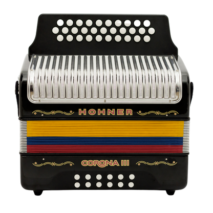 ACORDEON HOHNER CORONA III BESAS NEGRO TRICOLOR