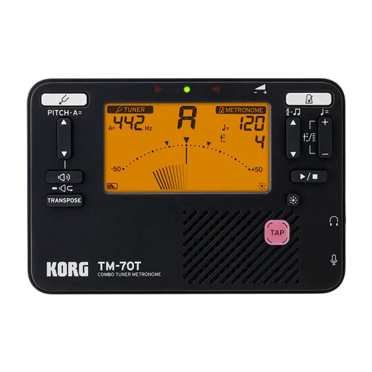 AFINADOR CROMÁTICO Y METRÓNOMO KORG TM 70T BK