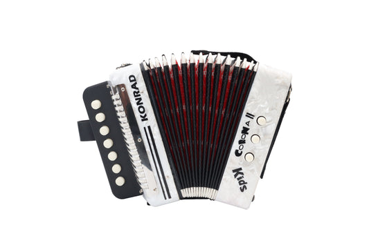 ACORDEON KONRAD KIDS MINI BLANCO- NEGRO PROFESIONAL TONO DO
