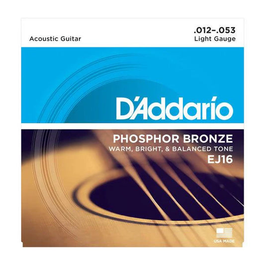 Encordado D Addario Guitarra Acustica Ej16 12 53 Bronce