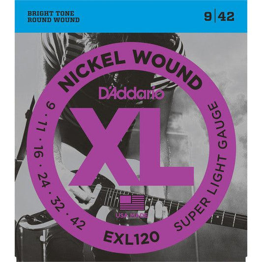 Encordado D Addario Guitarra Eléctrica Exl120 9-42