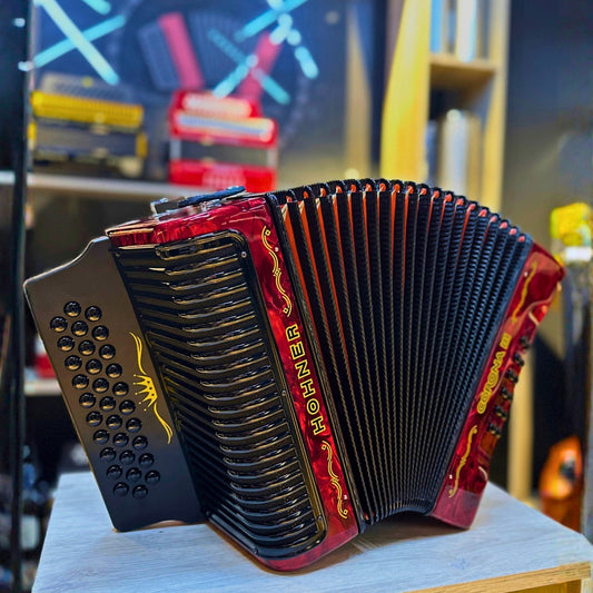 ACORDEON HOHNER CORONA III COMBO RED ADG
