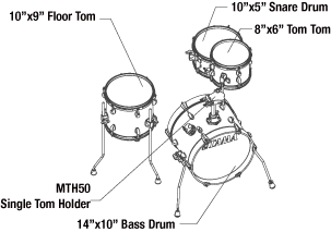 Bateria Tama Club Jam Ljk44h4-aqb Azul/bases Y Silla 4 Piezas ( SIN PLATILLOS )